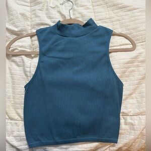 Zara Teal Ribbed Tank Top
